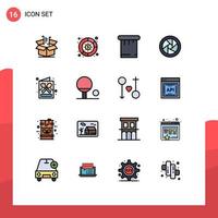 Mobile Interface Flat Color Filled Line Set of 16 Pictograms of drink coffee money camera lenses camera accessories Editable Creative Vector Design Elements