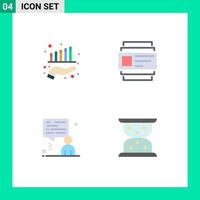 4 User Interface Flat Icon Pack of modern Signs and Symbols of business business marketing users loading Editable Vector Design Elements