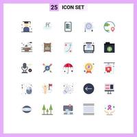 Pack of 25 Modern Flat Colors Signs and Symbols for Web Print Media such as delivery plumber serves mechanical motivation Editable Vector Design Elements
