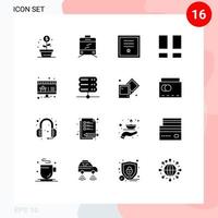 Modern Set of 16 Solid Glyphs and symbols such as shopping online post photo interface Editable Vector Design Elements