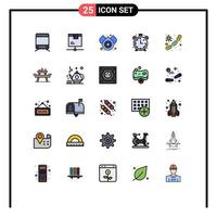 Set of 25 Modern UI Icons Symbols Signs for microbe bacterium blood timer clock Editable Vector Design Elements