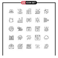 Universal Icon Symbols Group of 25 Modern Lines of fly green tea architecture teapot skyscrapers Editable Vector Design Elements