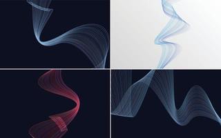 Collection of geometric minimal lines pattern set vector