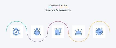 Science Blue 5 Icon Pack Including study. formula. science. ufo. astronomy vector