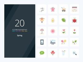 20 Spring Flat Color icon for presentation vector