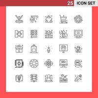 25 Creative Icons Modern Signs and Symbols of processing efficiency medical shopping cart Editable Vector Design Elements