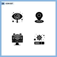 Stock Vector Icon Pack of Line Signs and Symbols for eye globe view pin social media Editable Vector Design Elements