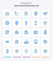 Creative Data Science And Fabrication Lab 25 Blue icon pack  Such As hacking. brain. regularities. preparation. grid vector