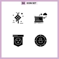User Interface Pack of 4 Basic Solid Glyphs of decoration arrows design processing halloween Editable Vector Design Elements