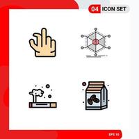 Stock Vector Icon Pack of 4 Line Signs and Symbols for in pollution data information waste Editable Vector Design Elements