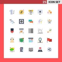 Group of 25 Flat Colors Signs and Symbols for safety password big locked scary Editable Vector Design Elements