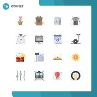 Pack of 16 Modern Flat Colors Signs and Symbols for Web Print Media such as navigation greek breakfast culture architecture Editable Pack of Creative Vector Design Elements