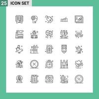 25 Line concept for Websites Mobile and Apps chart sign man add medical Editable Vector Design Elements