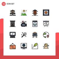 Set of 16 Modern UI Icons Symbols Signs for building download mountain box pencil Editable Creative Vector Design Elements