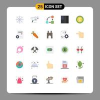 Pictogram Set of 25 Simple Flat Colors of ecommerce cash diagram layout tactic Editable Vector Design Elements