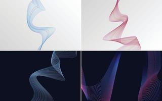 Collection of geometric minimal lines pattern set vector