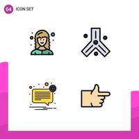 Set of 4 Modern UI Icons Symbols Signs for developer error web developer dna message Editable Vector Design Elements
