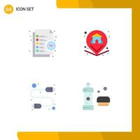 4 Universal Flat Icons Set for Web and Mobile Applications business cable task pin hardware Editable Vector Design Elements