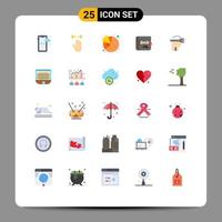 Set of 25 Modern UI Icons Symbols Signs for reality fathers day chart father wallet Editable Vector Design Elements