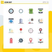 Universal Icon Symbols Group of 16 Modern Flat Colors of communication help ground contact center Editable Pack of Creative Vector Design Elements