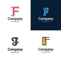 letra f diseño de paquete de logotipos grandes diseño de logotipos modernos y creativos para su negocio vector