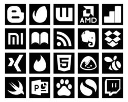 20 Social Media Icon Pack Including baidu swift evernote swarm html vector