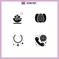 Thematic Vector Solid Glyphs and Editable Symbols of center jewel spa easter present Editable Vector Design Elements