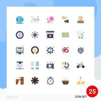 conjunto de 25 iconos de interfaz de usuario modernos símbolos signos de ayuda joya potencia diamante altavoz elementos de diseño vectorial editables vector