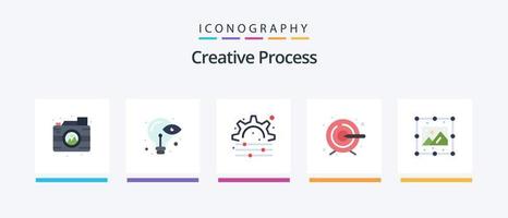 Creative Process Flat 5 Icon Pack Including image. process. creative. creative. process. Creative Icons Design vector