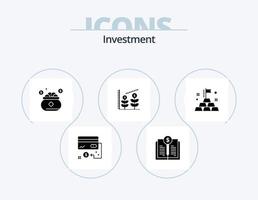 paquete de iconos de glifo de inversión 5 diseño de iconos. oro. inversión. inversión. finanzas. ahorrar vector