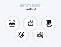 Fast Food Line Icon Pack 5 Icon Design. . . food. fast. hotdog vector