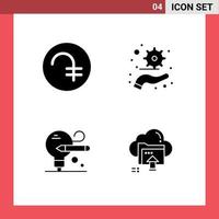 User Interface Pack of 4 Basic Solid Glyphs of dram education currency plan arrow Editable Vector Design Elements