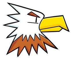 Funny and cool eagle head from side view vector