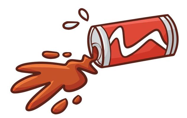 Funny and yummy cola can get spilled
