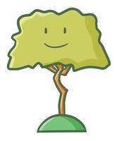 Funny and cute tree with smiling face vector