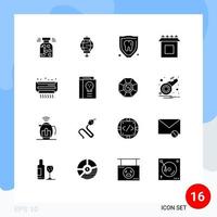 16 iconos creativos signos y símbolos modernos de decoración de configuración de aire instalar elementos de diseño vectorial editables de dientes vector