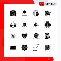 16 Creative Icons Modern Signs and Symbols of plan map design document mouse Editable Vector Design Elements