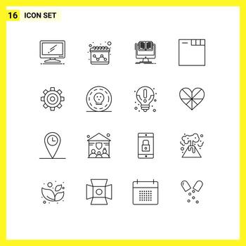16 Universal Outlines Set for Web and Mobile Applications general web document tabs book Editable Vector Design Elements