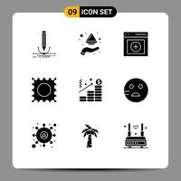 9 Thematic Vector Solid Glyphs and Editable Symbols of chart lsd india drug upload Editable Vector Design Elements