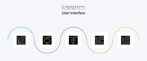User Interface Glyph 5 Icon Pack Including hero. communication. user. user. message vector