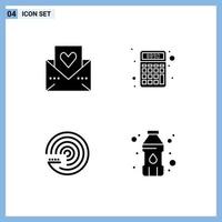 Solid Glyph concept for Websites Mobile and Apps heart forecasting mail finance forecasting model Editable Vector Design Elements