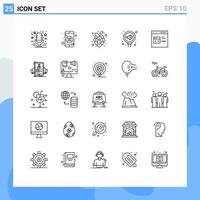 25 Universal Line Signs Symbols of code relation autumn fruits public management Editable Vector Design Elements