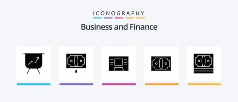 paquete de iconos de glifo 5 de finanzas que incluye . dinero. negocio. finanzas. negocio. diseño de iconos creativos vector