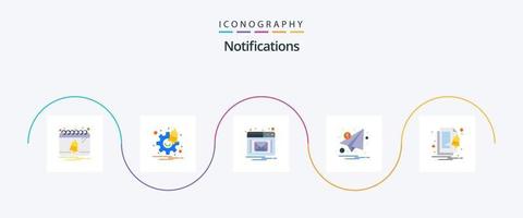 Paquete de 5 iconos planos de notificaciones que incluye archivo. papel. correo electrónico. notificación. carta vector