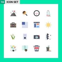 Universal Icon Symbols Group of 16 Modern Flat Colors of science flask army chemistry target Editable Pack of Creative Vector Design Elements