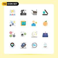 16 Thematic Vector Flat Colors and Editable Symbols of loan gallery water image basket Editable Pack of Creative Vector Design Elements