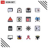 Flat Color Filled Line Pack of 16 Universal Symbols of eject tactic computer strategy game Editable Creative Vector Design Elements