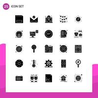 Universal Icon Symbols Group of 25 Modern Solid Glyphs of energy party select flag idea Editable Vector Design Elements