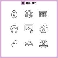 9 Thematic Vector Outlines and Editable Symbols of patricks horseshoe console fortune studio Editable Vector Design Elements