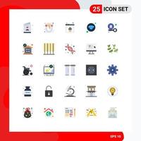 conjunto de 25 iconos de interfaz de usuario modernos signos de símbolos para virus navegador de Internet sitio web del hotel elementos de diseño vectorial editables vector